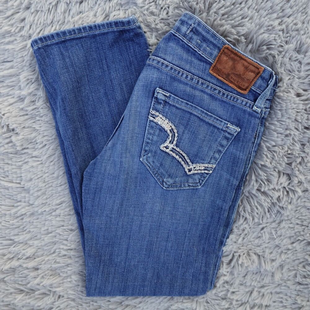 Big Star Jeans Womens 27x25 Blue Denim Rikki Capri Style Low Rise Medium Wash